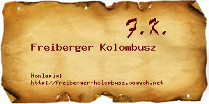 Freiberger Kolombusz névjegykártya